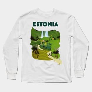 Estonia travel poster Long Sleeve T-Shirt